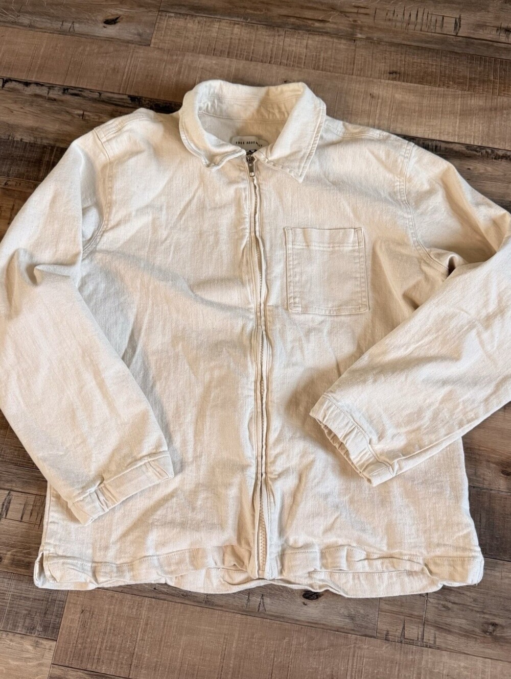 Free Assembly Beige Full Zip Casual Jacket XXL (18) Spring cottagecore brunch
